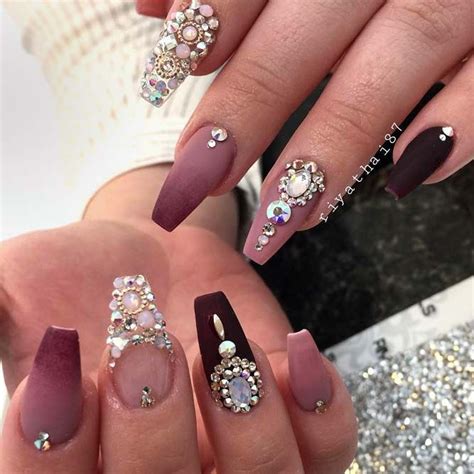 elegant nail art with stones